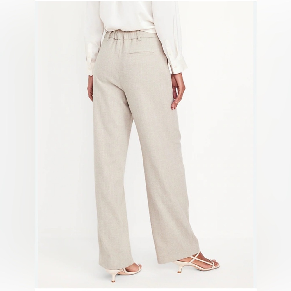 Old Navy Beige Wide Leg Trousers | M | Cozy | Fall Winter | Normcore Preppy Chic - Picture 13 of 13